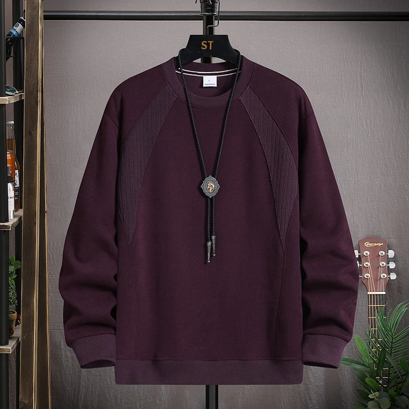 美式重磅潮流圆领卫衣男款春秋季2025新款宽松休闲无帽长袖百搭男