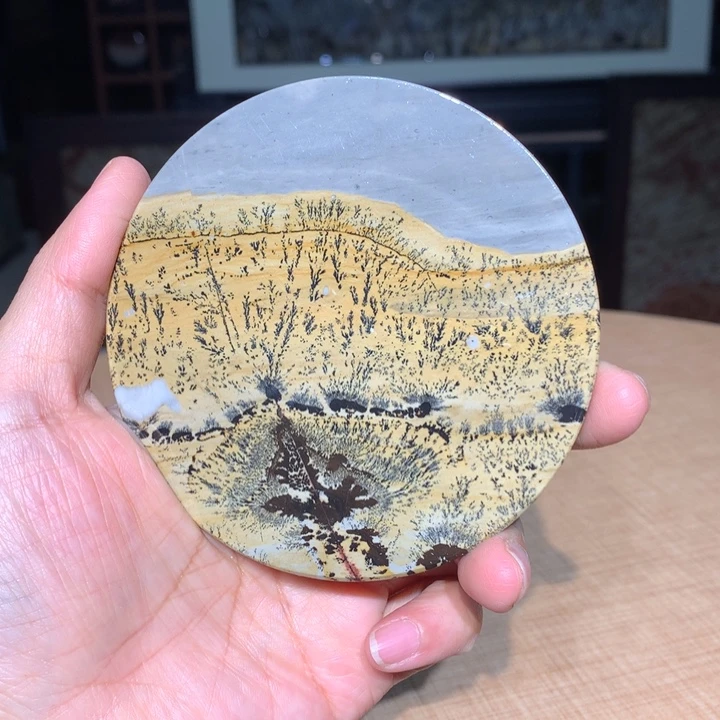 广西国画石摆件，收藏观赏，茶杯垫