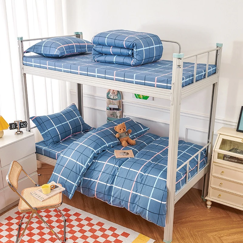 全棉三件套单人学生宿舍上下铺大学生寝室纯棉被罩被套床品套件