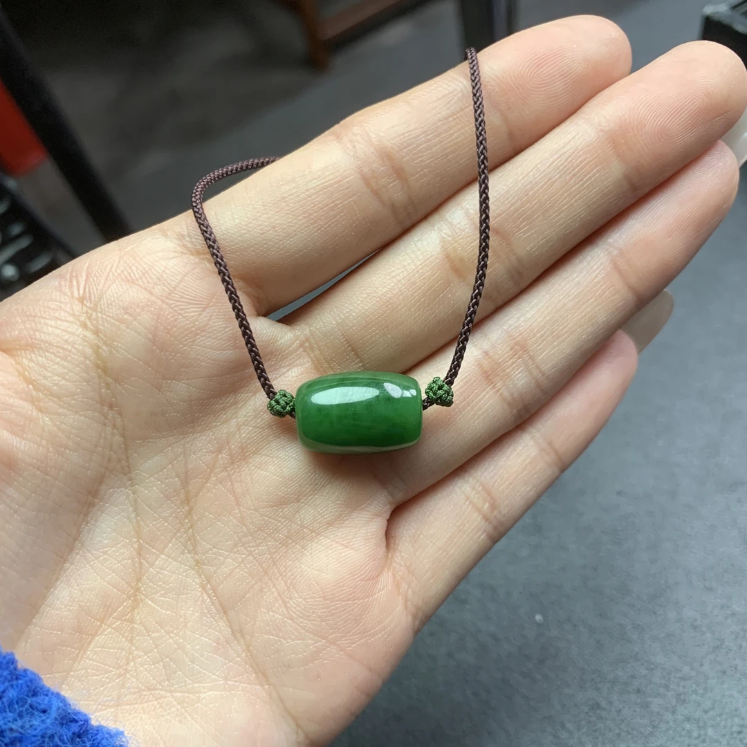 和田玉俄碧碧玉菠菜绿路路通 11.7x17 T