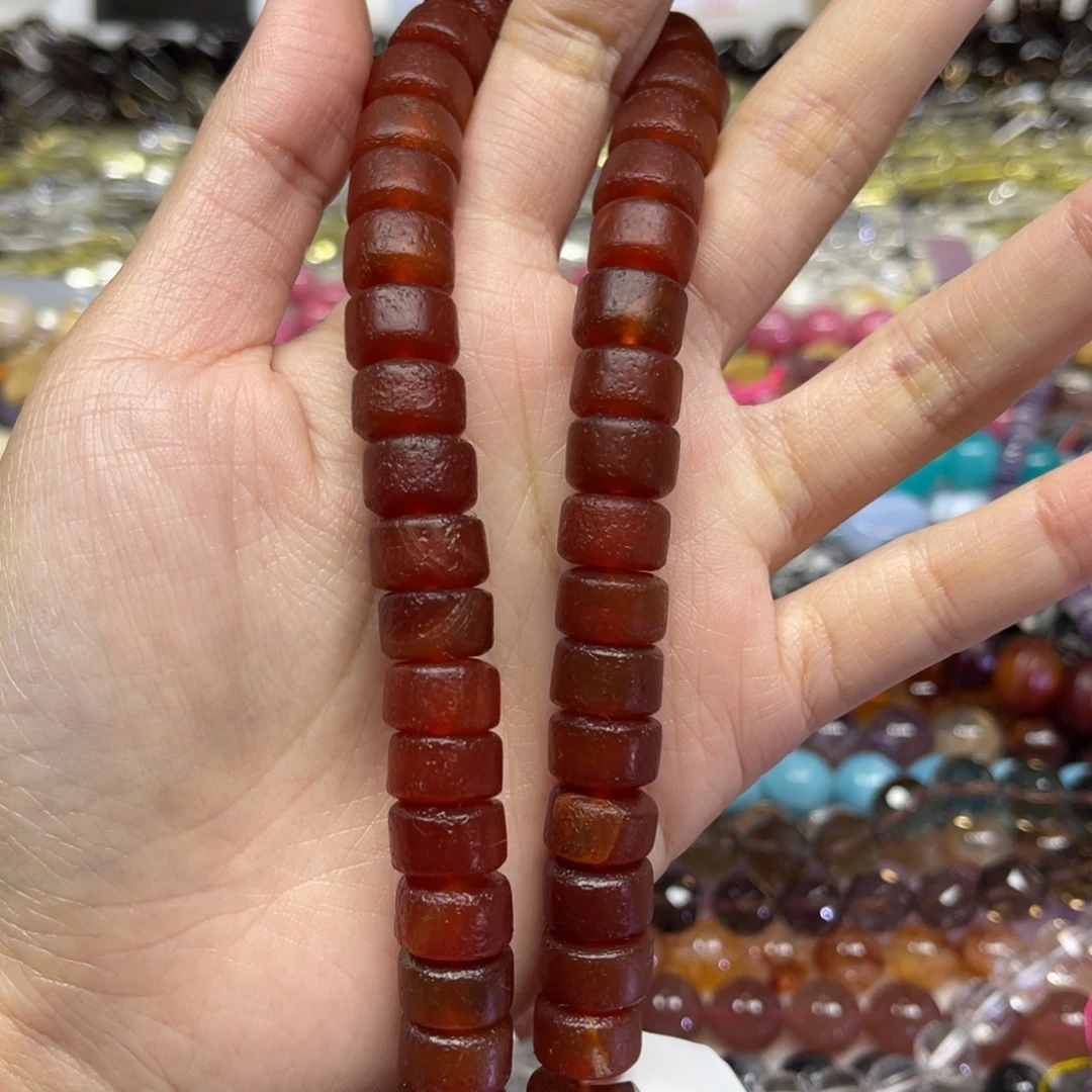 玛瑙/玉髓散珠天然老玛瑙卡12✖️7.8长条38厘米