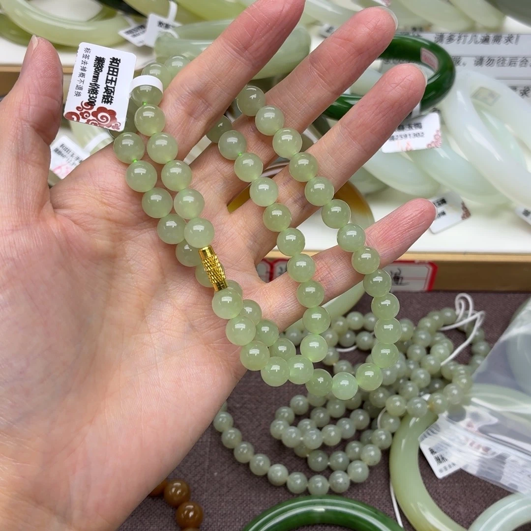 m***、和田玉未镶嵌颈饰