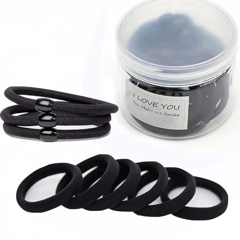 发圈韩版高弹力耐用皮套简约气质黑色头绳马尾网红橡皮筋女扎头