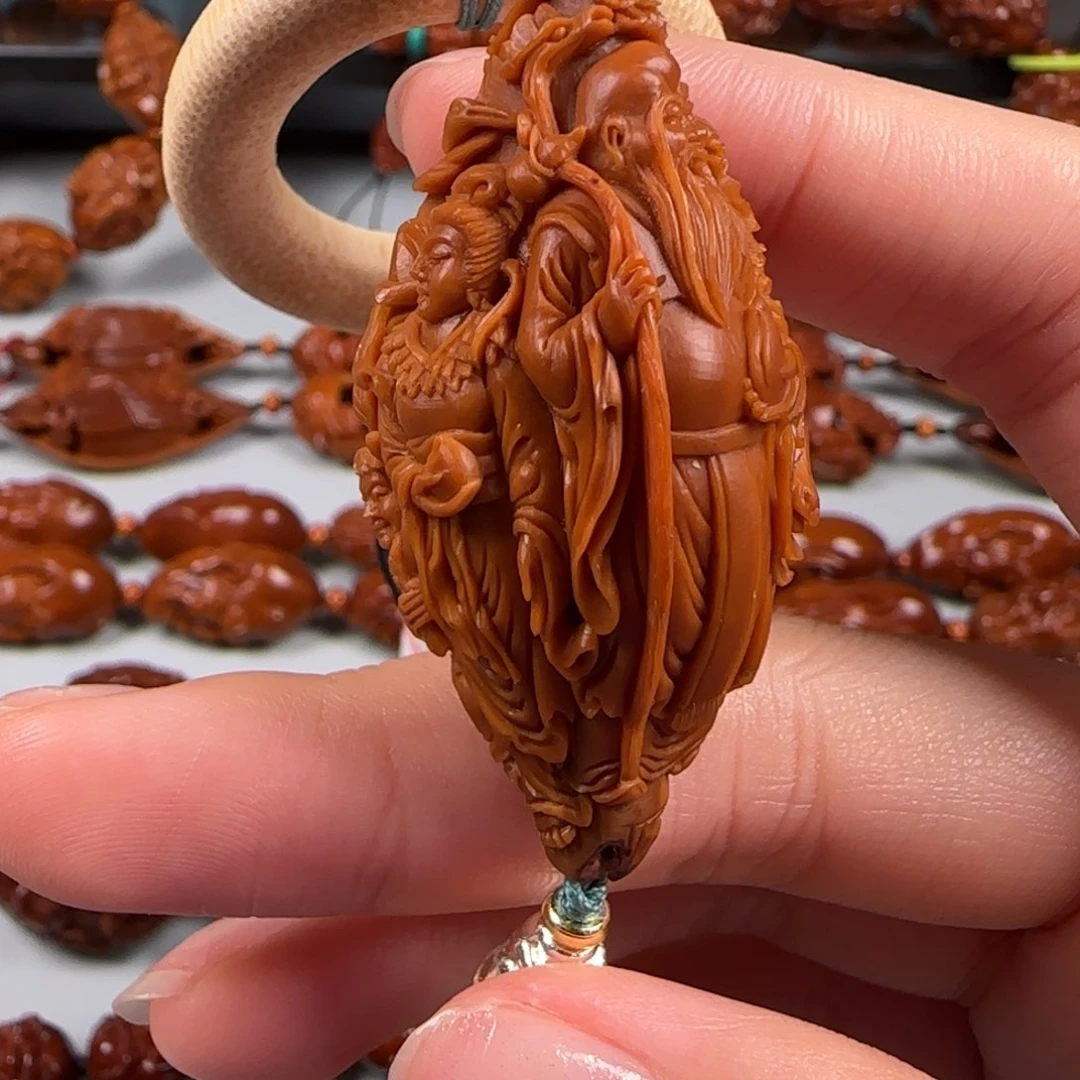 手串橄榄核水晶核麻姑献寿单籽