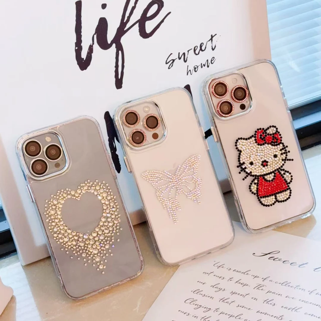 【破价福利】个性创意点钻透明简约轻奢高透手机壳适用12-16型号