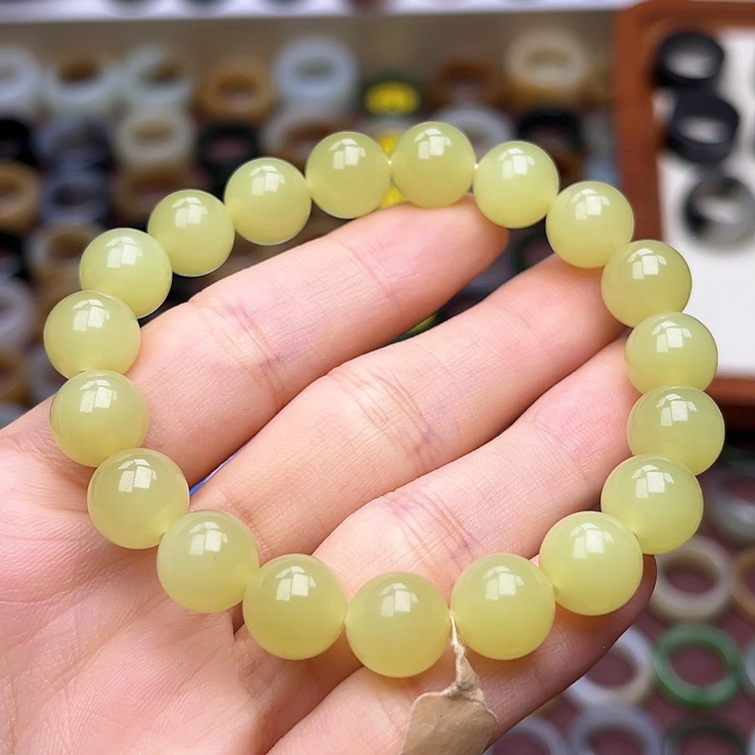 和田玉未镶嵌戒指卡10鸡油黄