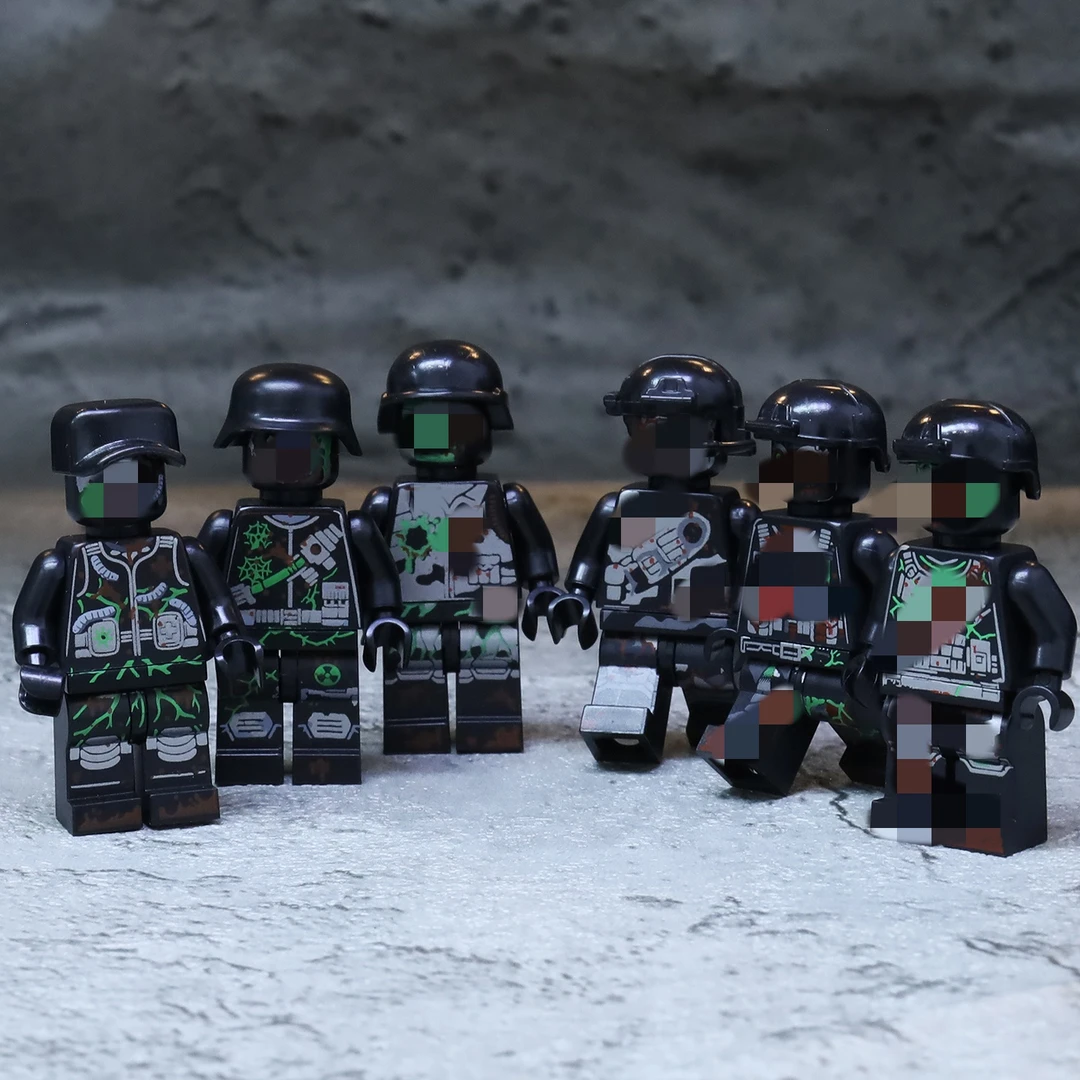 生化危机基地丧尸军事警察士兵僵尸积木人仔拼装玩具男孩