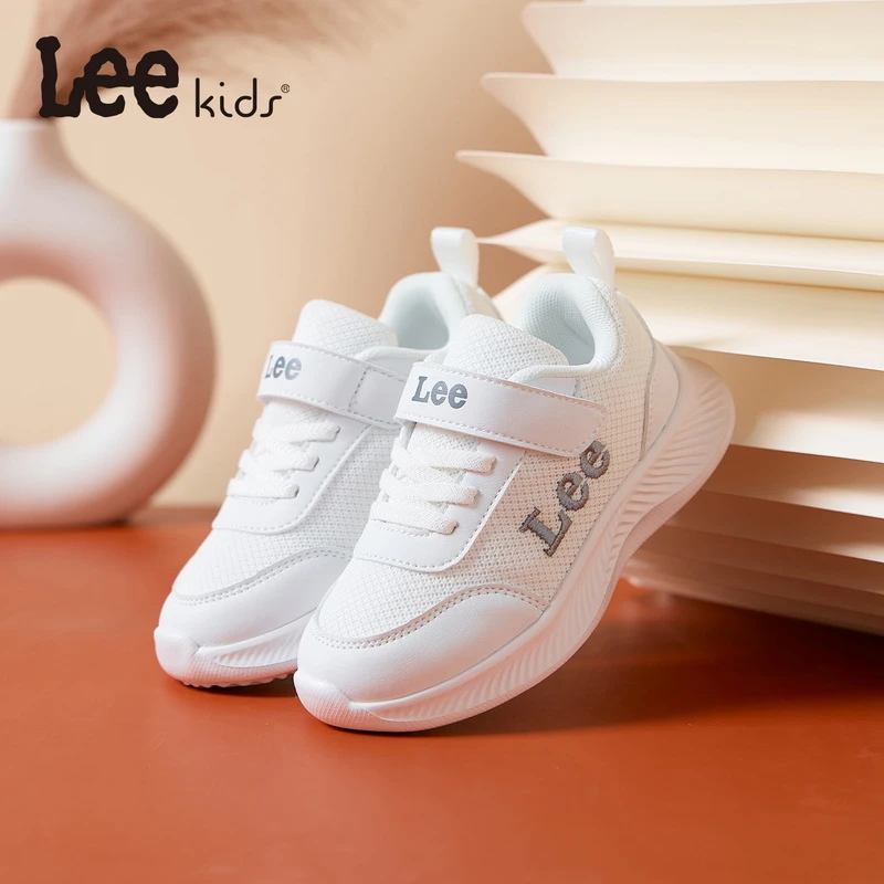 Leekids儿童运动鞋男女童小白鞋透气网面休闲鞋2024秋季新款鞋子