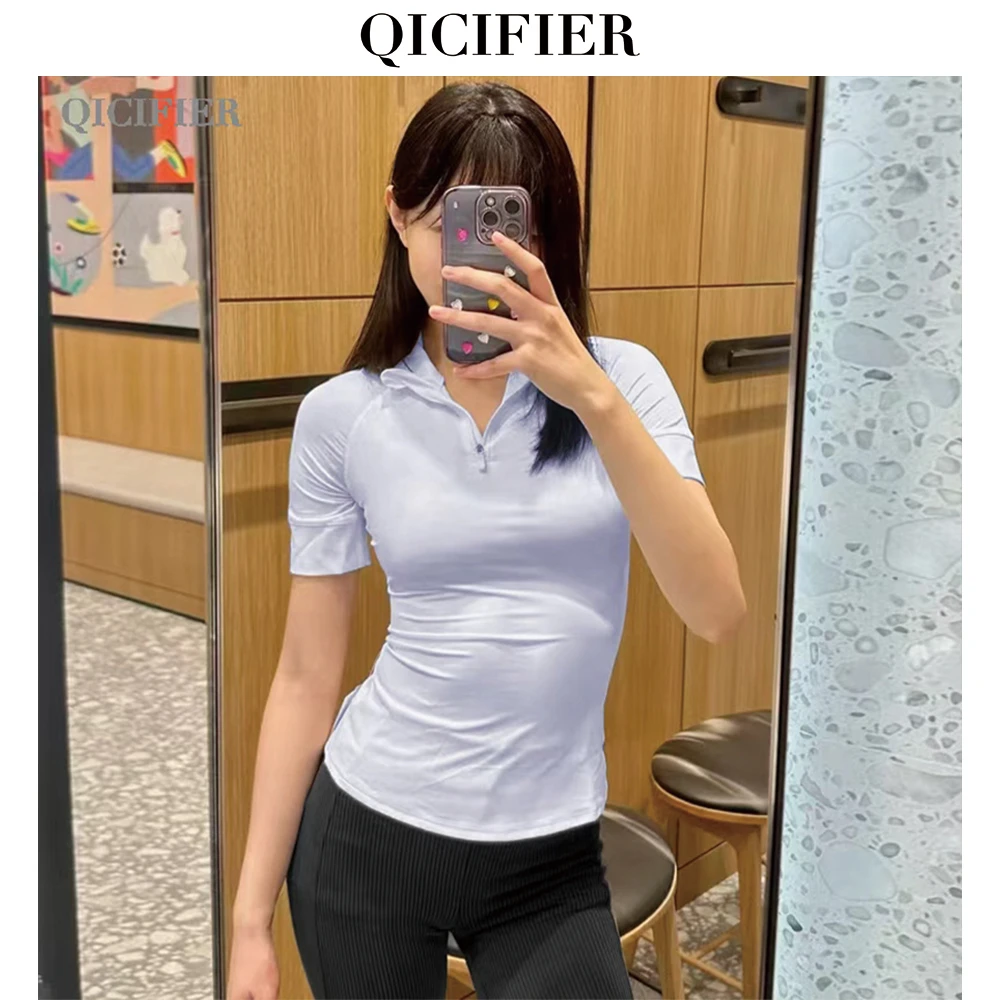 【QICIFIER】香芋紫 新高尔夫 运动版拉链短袖 2854