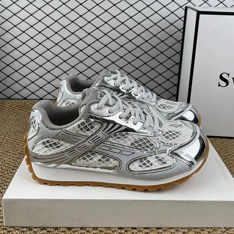 2025年新款阿甘鞋女夏季厚底运动鞋增高老爹鞋休闲圆头网面跑步鞋