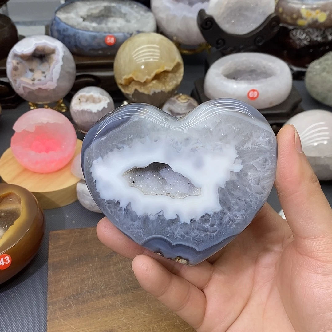 未镶嵌紫晶摆件爱心