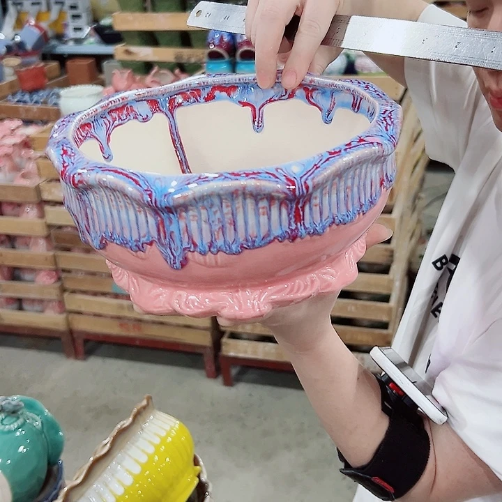 有孔.凑满10元发货多肉陶瓷花盆！