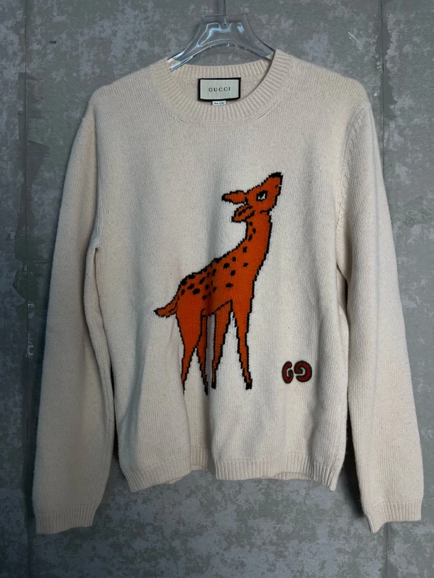 未使用 GUCCI/古驰 全新未使用/M*1/GUCCI古驰小鹿毛衣/08478/JP