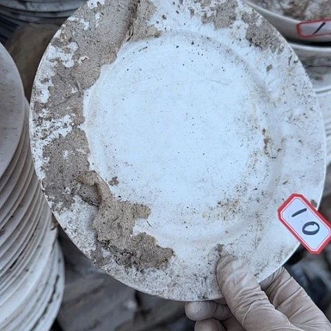 瓷片国营厂库存微瑕19厘米平盘10号