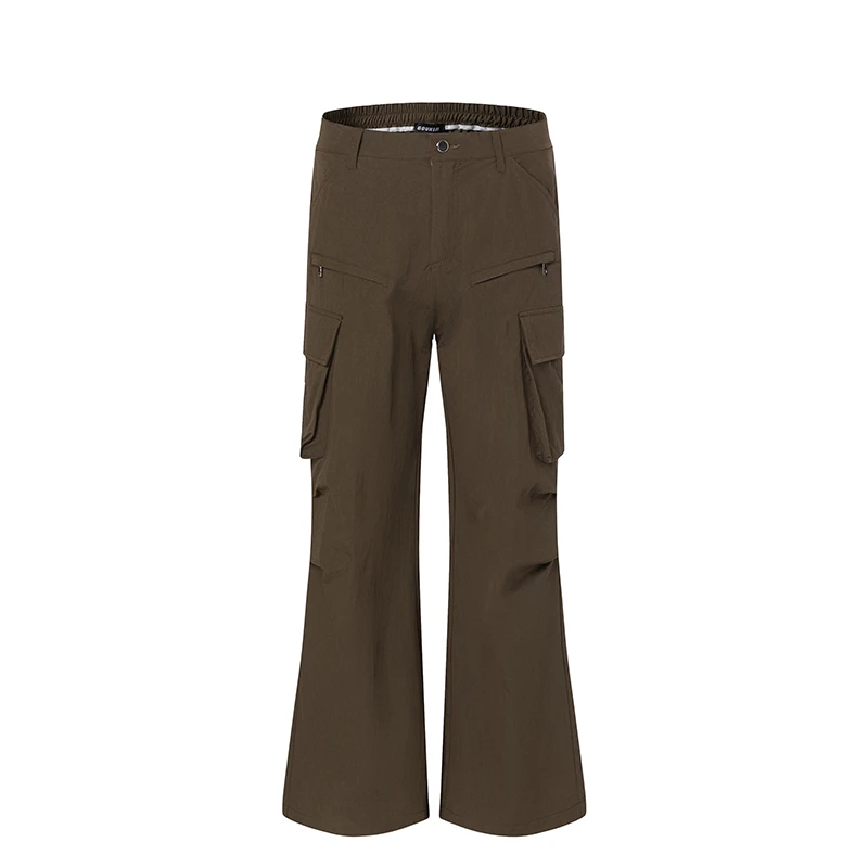 BINFU2025年春季新款咖啡色休闲工装口袋休闲裤