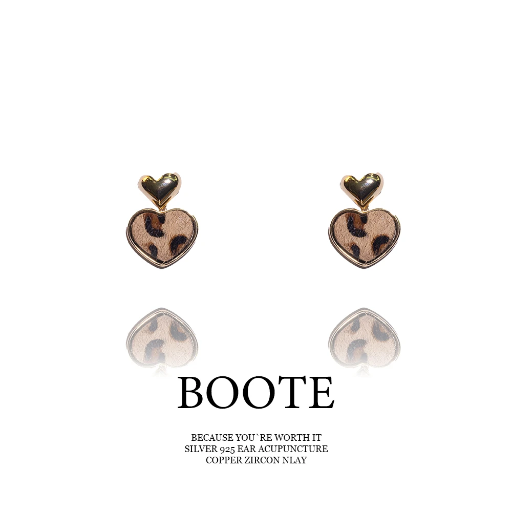 铜合金耳饰 Boote WE4740 【爱心豹纹】高级感时尚耳饰