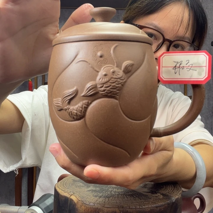 茶杯紫砂维***^原矿紫砂杯