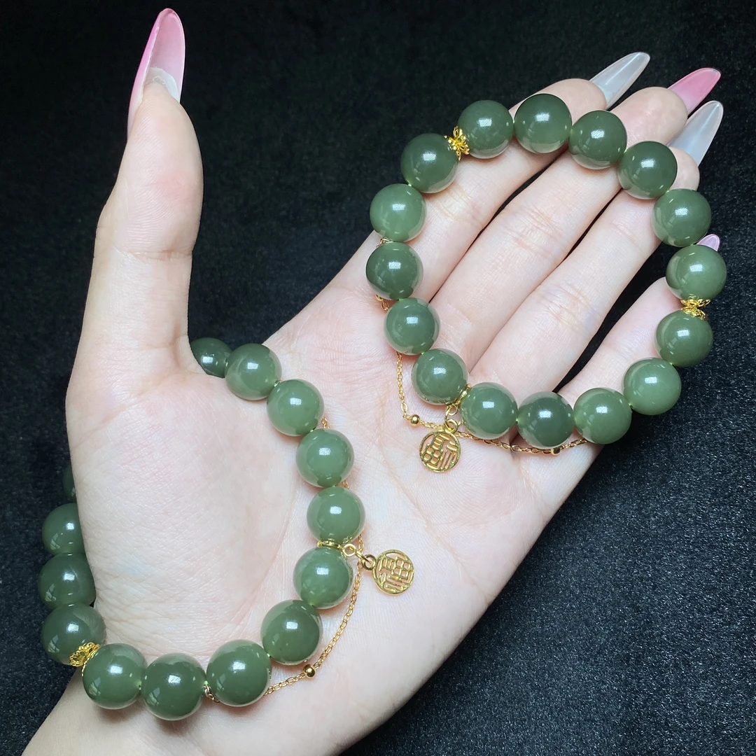 【小北珠宝】和田玉DIY单圈手串约11.5mm【多样性发一件】6-BH16X673