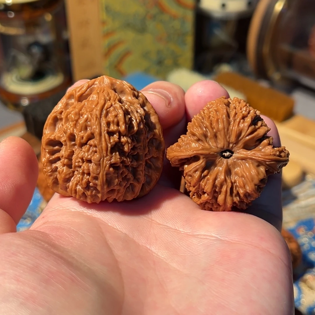 把件文玩核桃全品橘红皮南疆石41