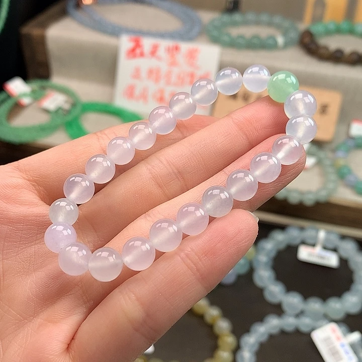 翡翠未镶嵌手链正冰透水润，精品货头