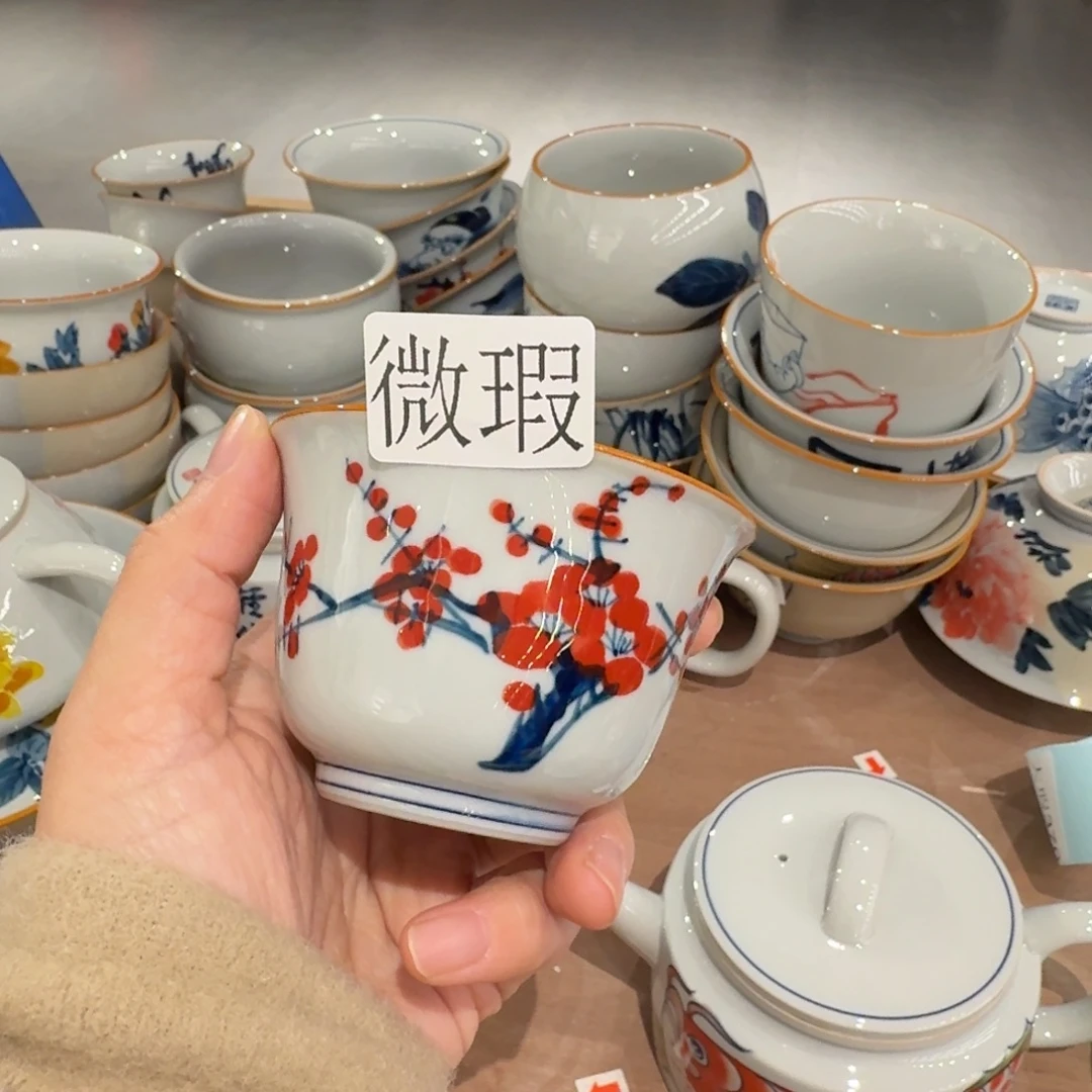 釉下手绘茶具微瑕