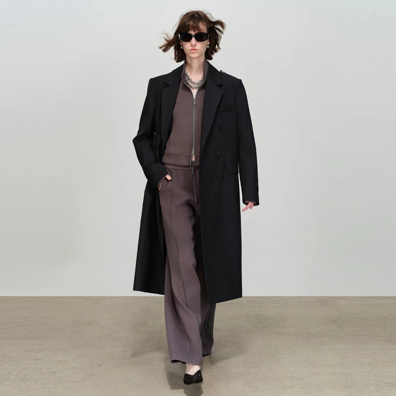 U/TI【MILIXU买手款】腰带款高级灰绵羊毛混纺酷帅英伦风长款风衣