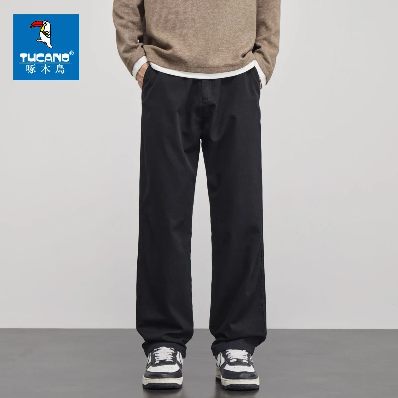 啄木鸟男士四季款痞帅男生休闲裤子宽松舒适透气百搭韩版牛仔裤子