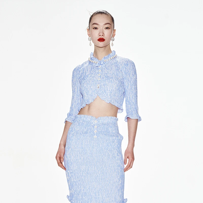 【陈大可】LE FAME/拉飞姆立体手工玫瑰打揽外套