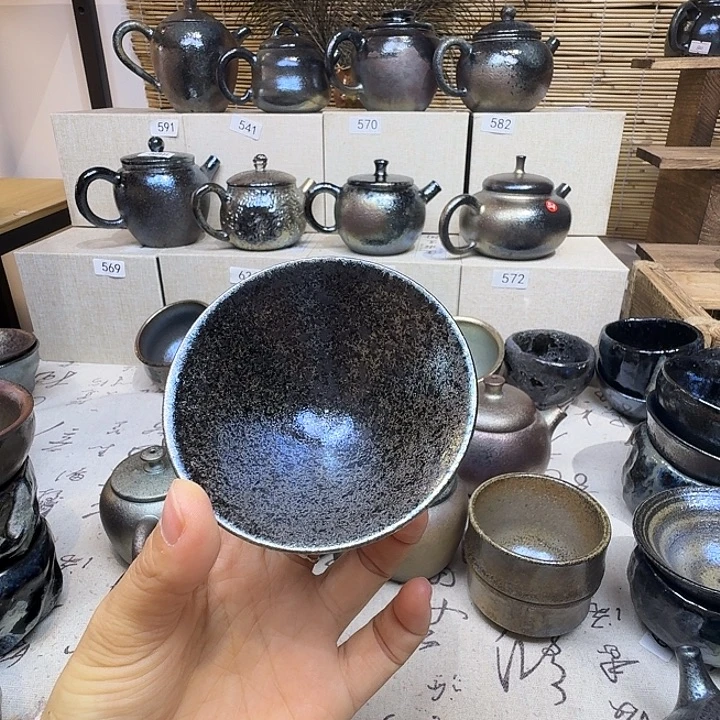 蓝***天杯建水紫陶紫泥柴烧杯