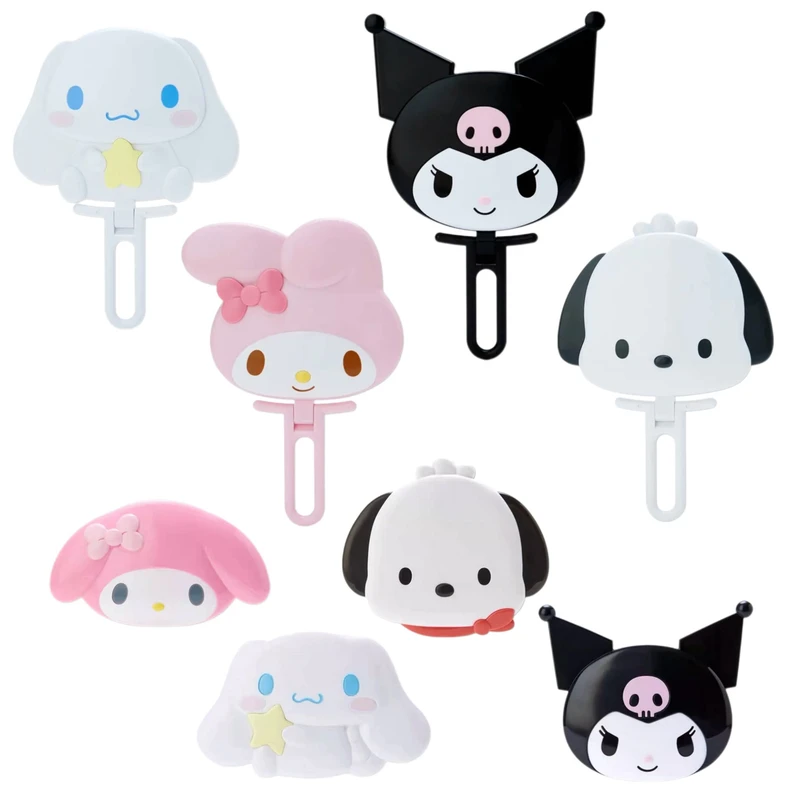 【日版正品】三丽鸥手持立式折叠化妆镜便捷梳子小镜子