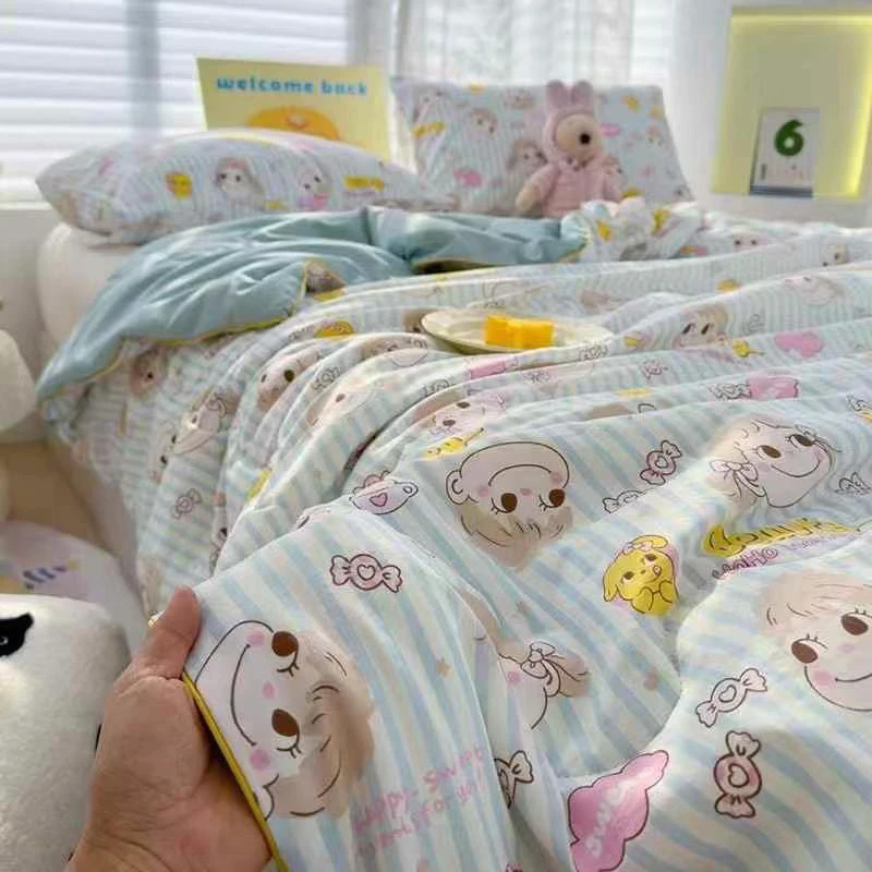 MT【A类双层纱】大豆抗菌水洗双层纱卡通夏凉被 可机洗 超柔