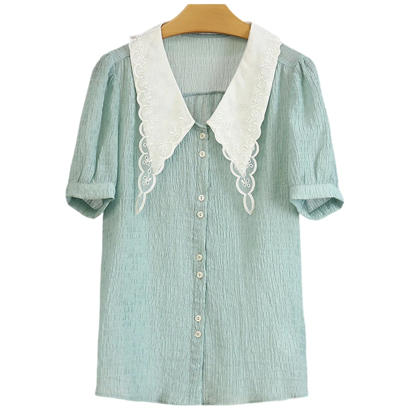 S838-伍莎服饰云仓百搭时尚新款雪纺衫夏季#ZYZ46S025
