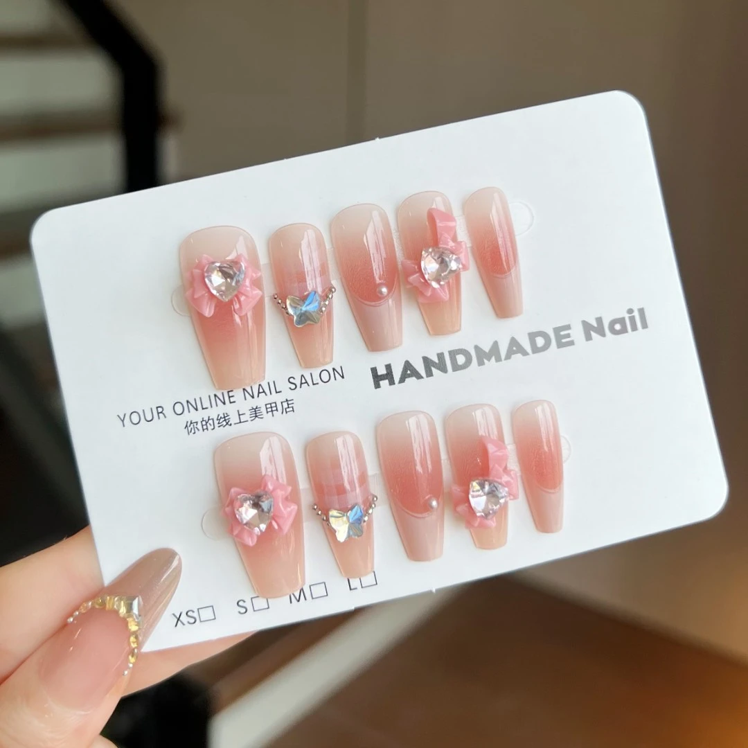 【甜心蝶梦】时尚清新纯欲高级感成品美甲穿戴式手工穿戴甲