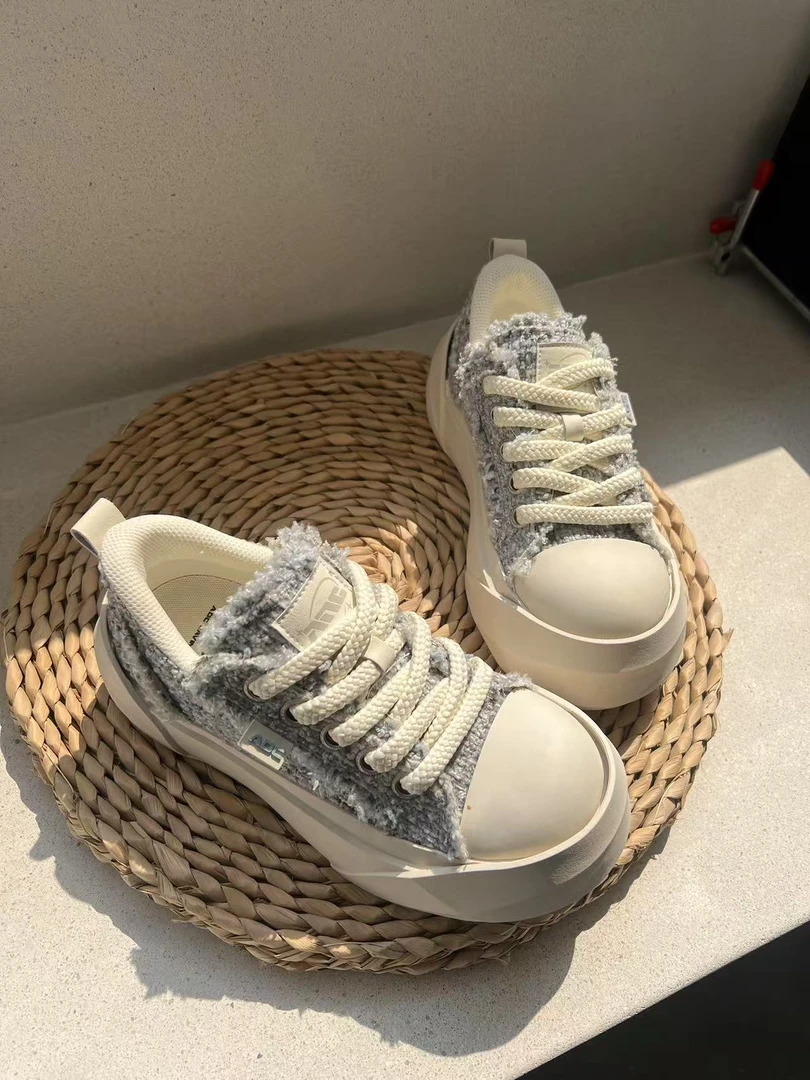 春夏重工编制小香风夏季男女同款厚底经典低帮