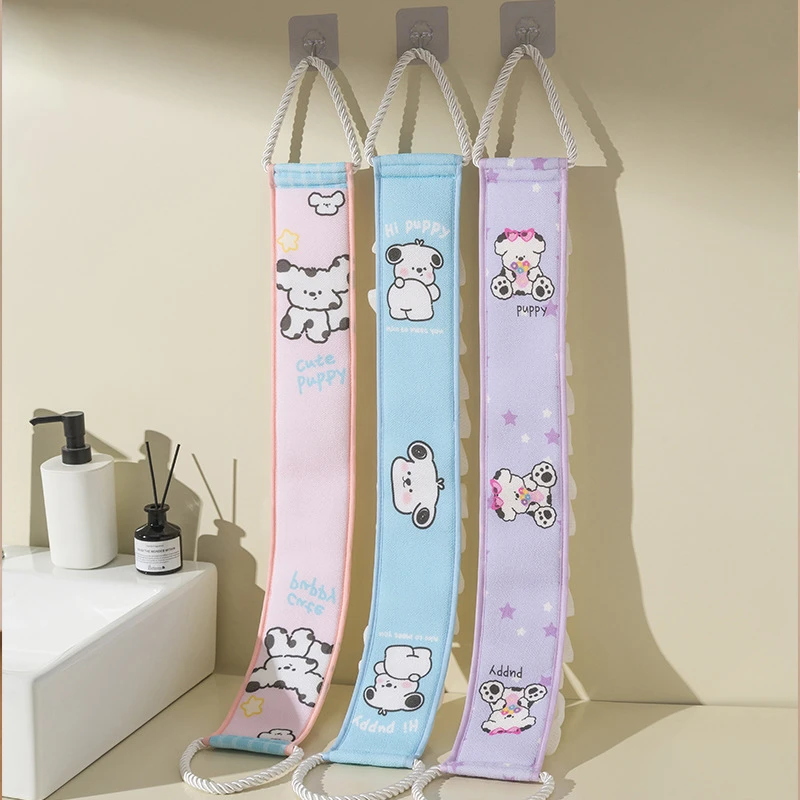 小狗卡通拉背巾浴花两用少女学生擦背搓泥起泡长条浴球搓后背澡巾