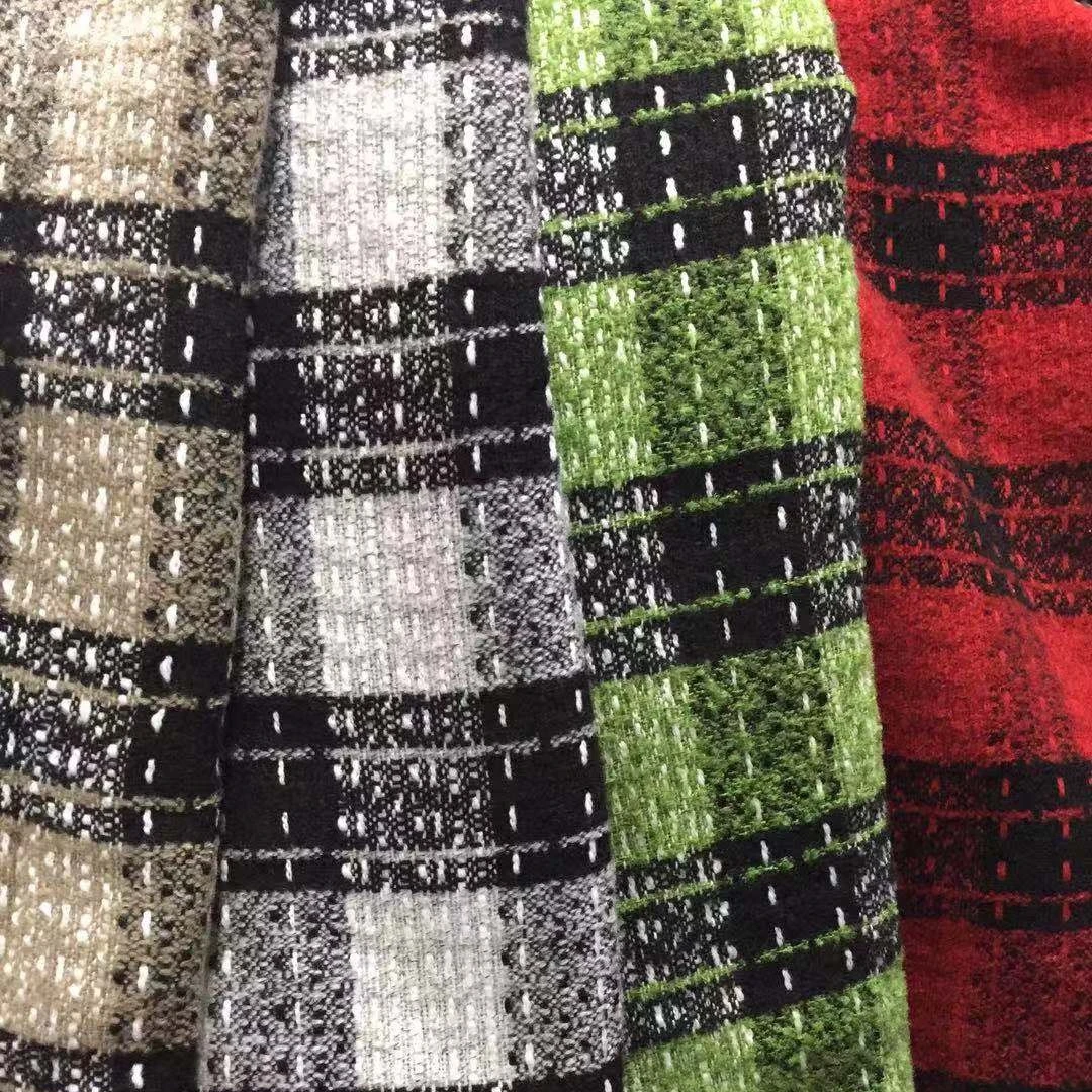 新款毛呢格子外套面料柔软透气高端时尚外套马甲裙面料套裙布料