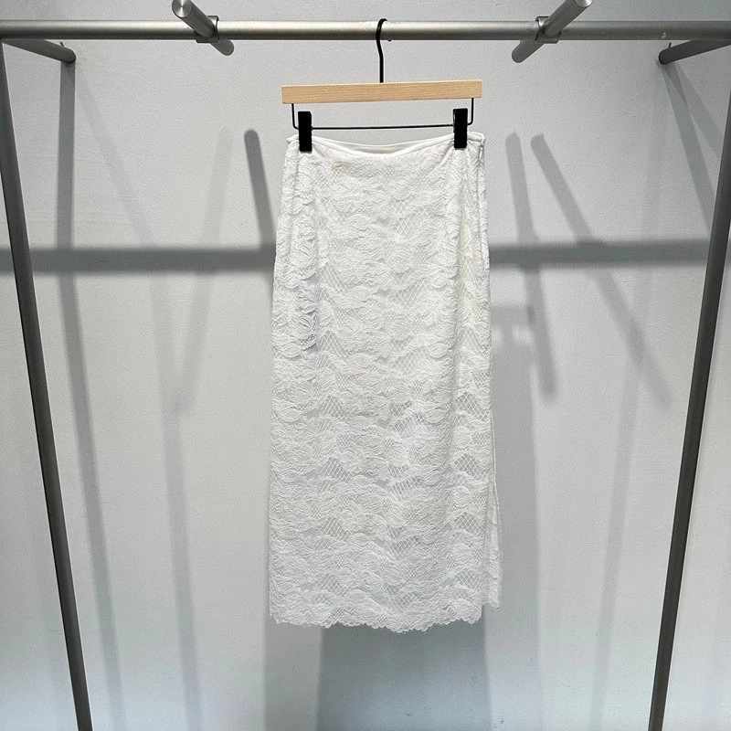 艾家2025夏季新款时尚中长款气质蕾丝鱼尾裙半身裙女50413581