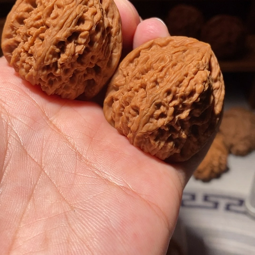 文玩核桃把件050南将石拉丝纹高炮弹桩丑南疆凹底