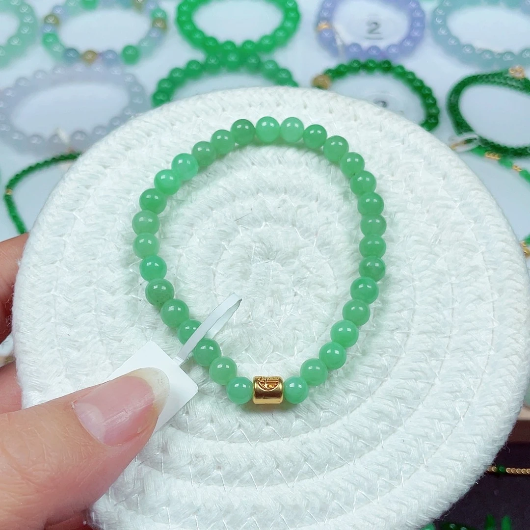 翡翠未镶嵌手链天然缅甸翡翠A货卡5.9