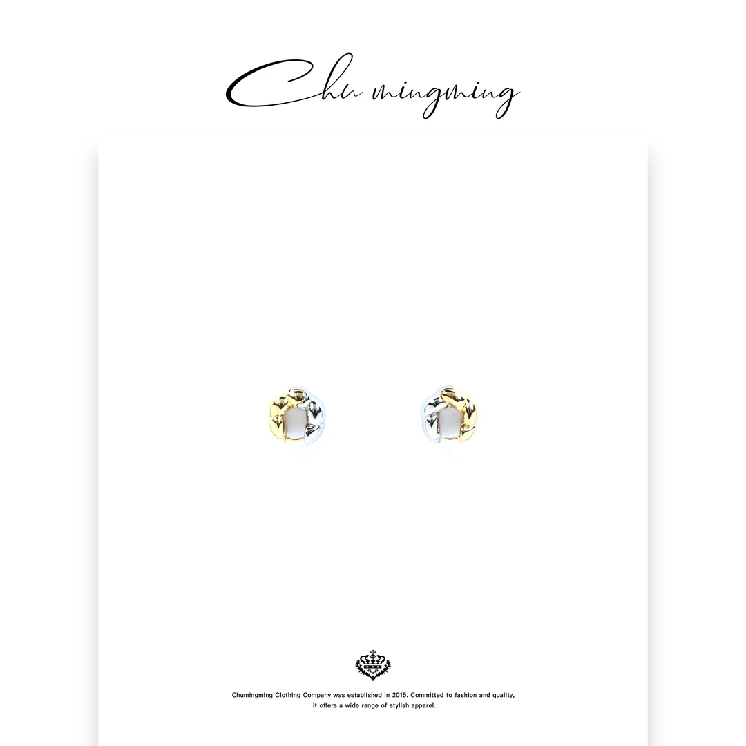 铜合金耳饰 【CHU/2025SSNEW】原创设计拼色麻花耳环SPCC2501-1