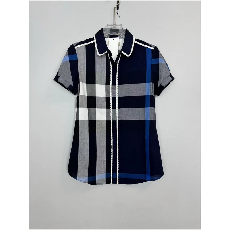 格子衬衫翻领3802