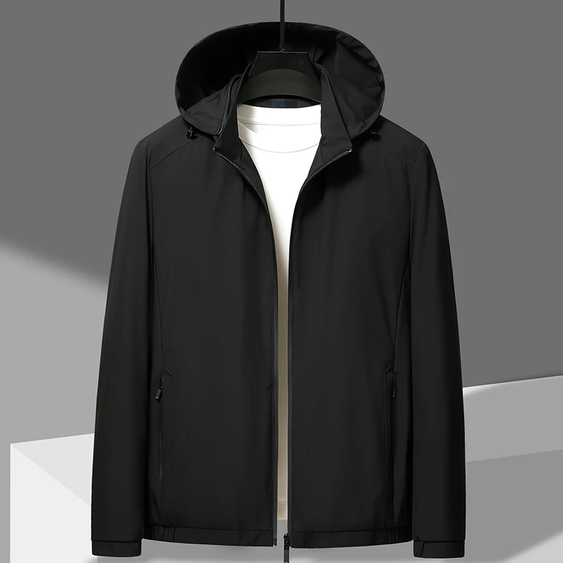 春秋季新款夹克时尚休闲男外套高端爆款百搭防风纯色薄款潮流舒适