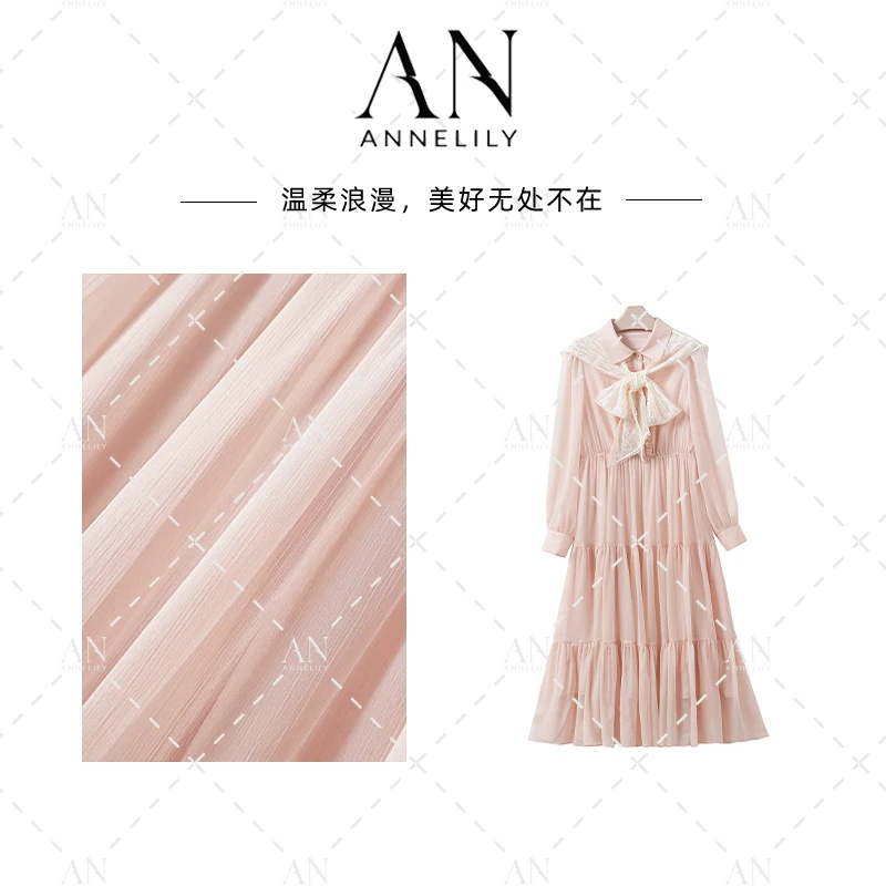 ANNELILY【】新款上新气质时尚百搭轻奢连衣裙AQ2503046