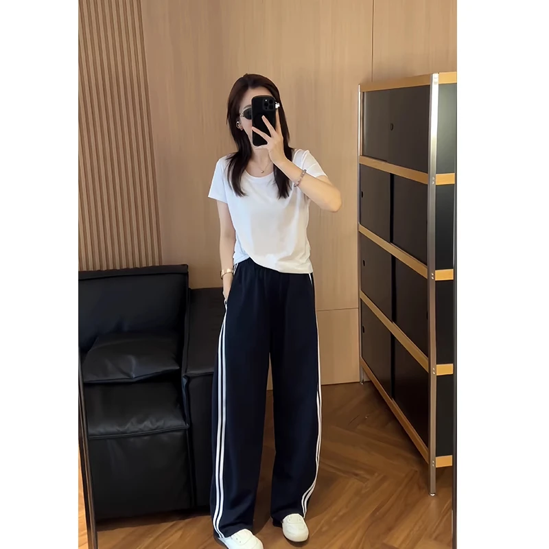 2025夏装减龄一整套法式温柔风设计感短袖上衣百搭休闲裤两件套女