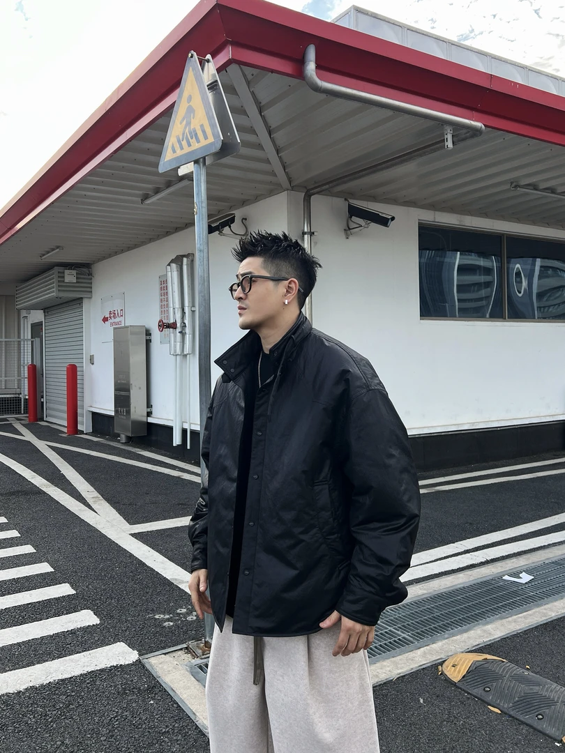XDZZ二狗25ss冬季男款立领廓形高定美式宽松衬衫羽绒服外套976150