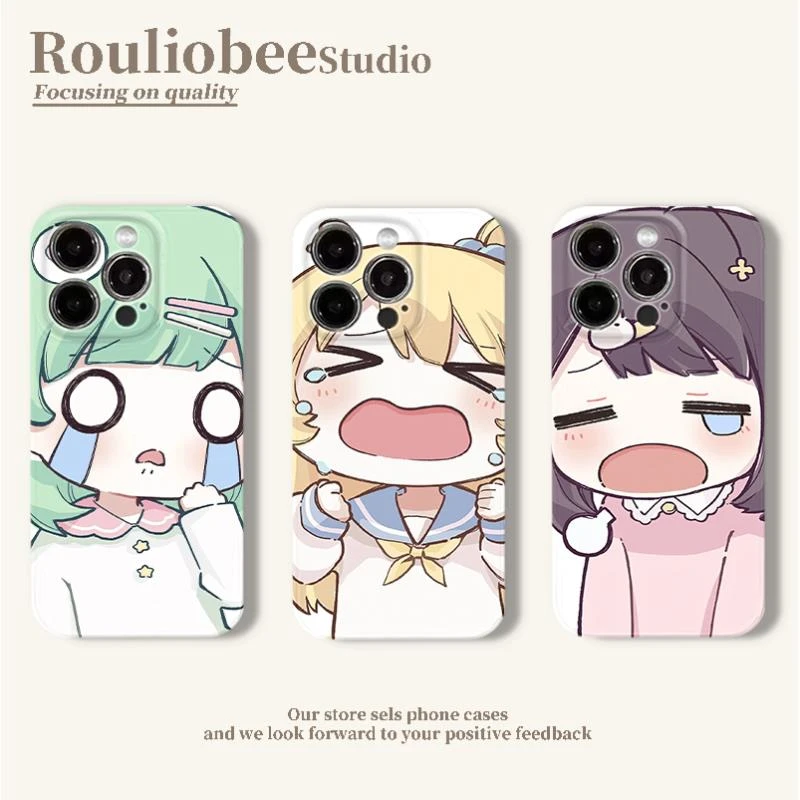 欧克里里哭哭卡通女孩适用苹果16菲林手机壳华为P70oppo小米vivo