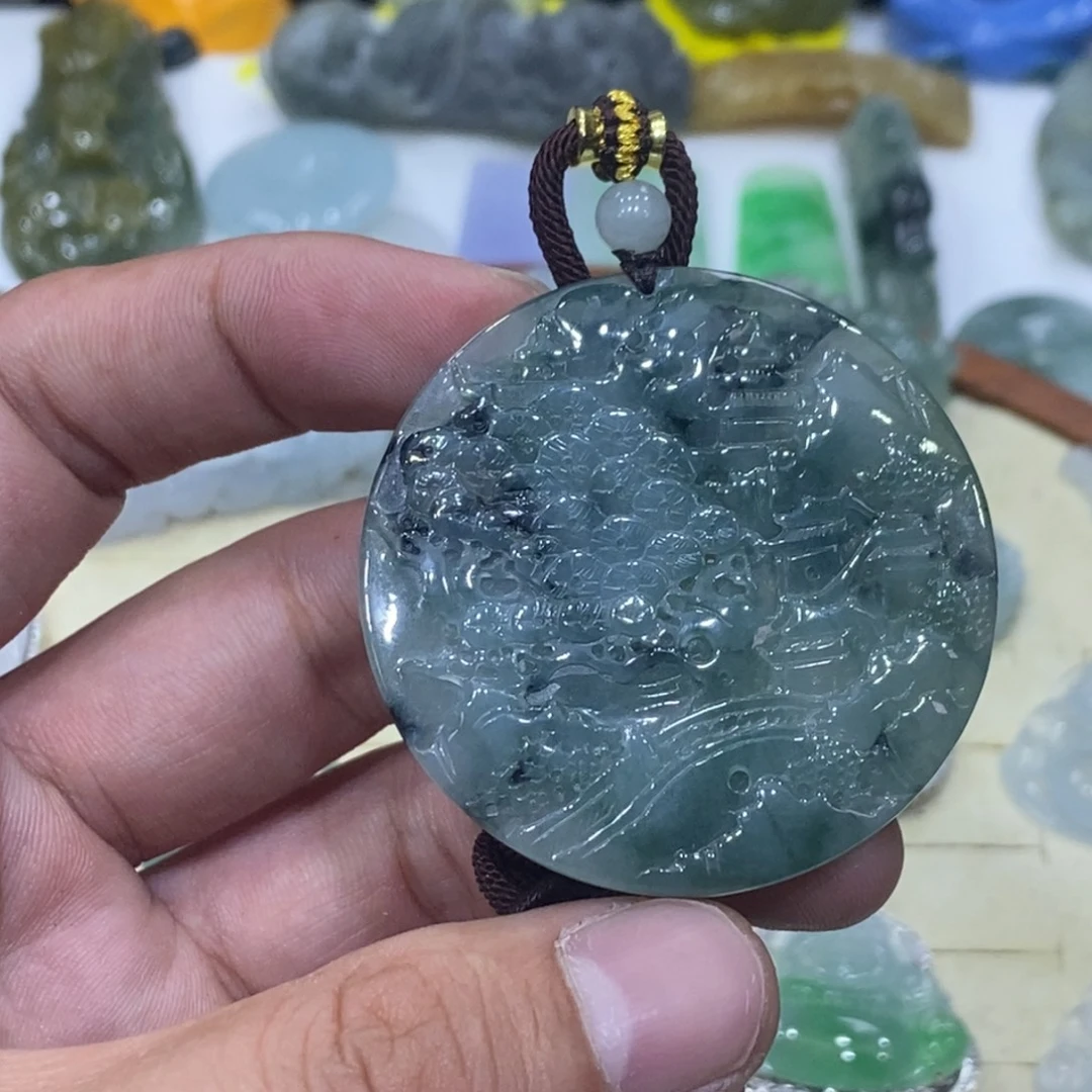 翡翠未镶嵌吊坠(不含链)山水