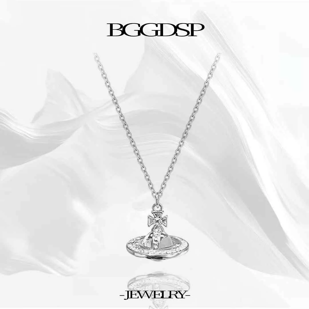 合金项链 透明星球镶嵌项链时尚百搭简约精工版