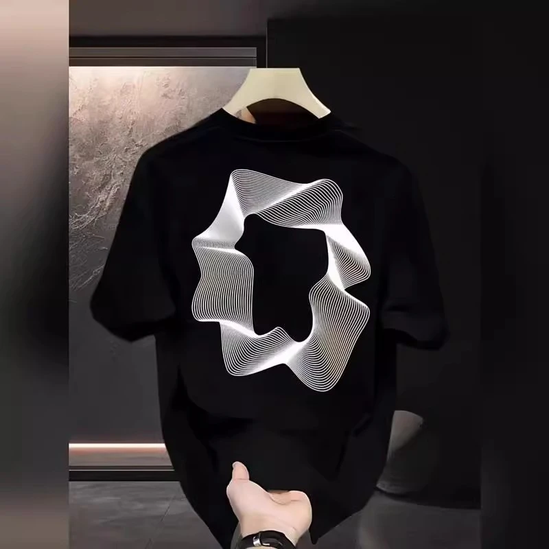 仓石一树潮牌2025夏季宽松圆领短袖T恤男款高端轻奢痞帅重磅上衣