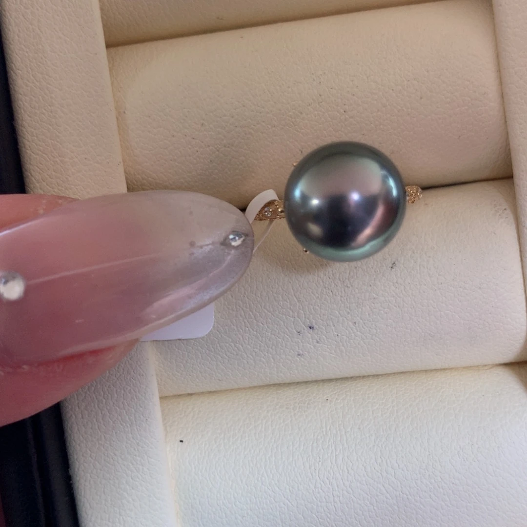 18K金镶嵌戒指海水珍珠